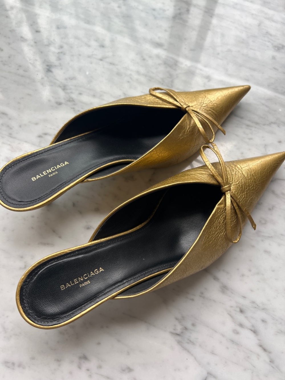 Balenciaga Gold Knife Mules, 37 - Picture 6 of 13